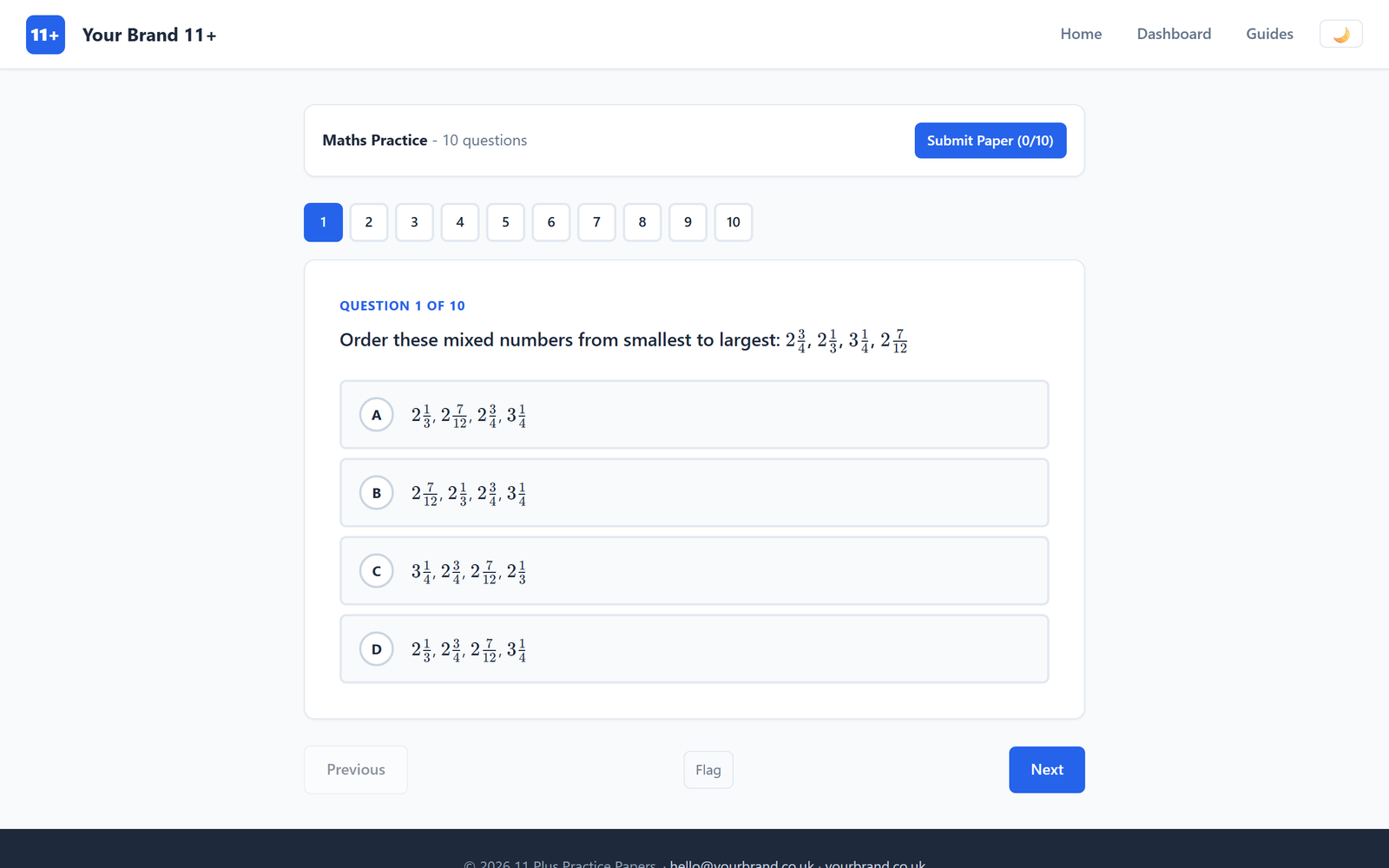 Practice question with instant feedback