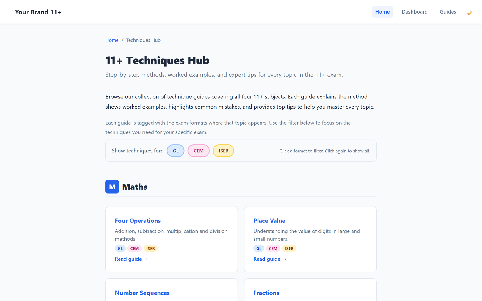 Techniques hub with 85 guides